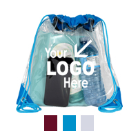 Clear Vinyl Stadium Compliant Drawstring Cinch Bag Backpack 